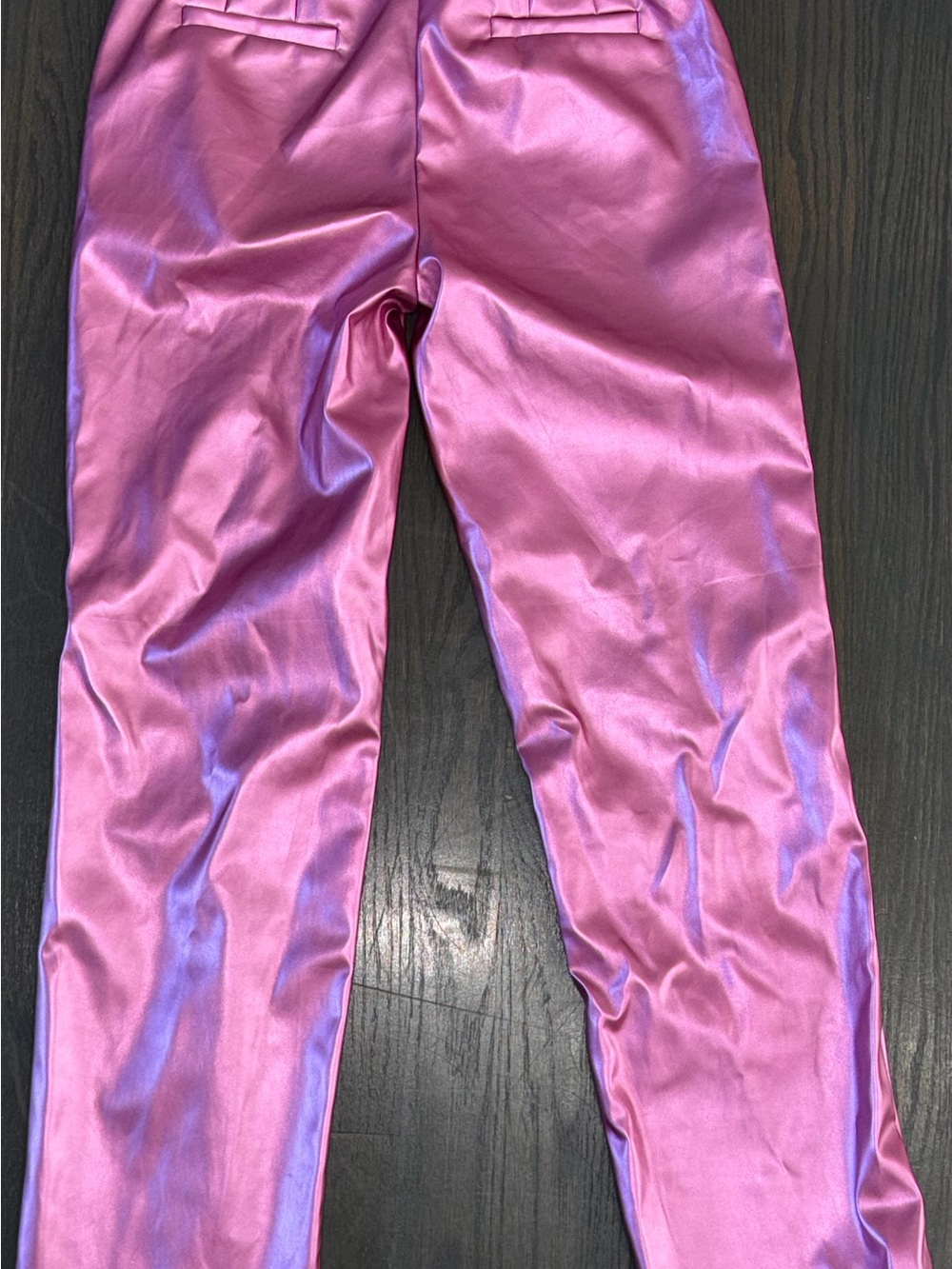 Fashion Nova Shiny Pink Satin Top with Beige Lining - Picture 2 of 4